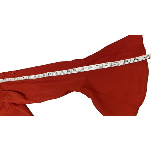 NWT Treasure Bond Silky Blouse Womens Small Red High Collar Office Modern Blouse - Picture 15 of 16